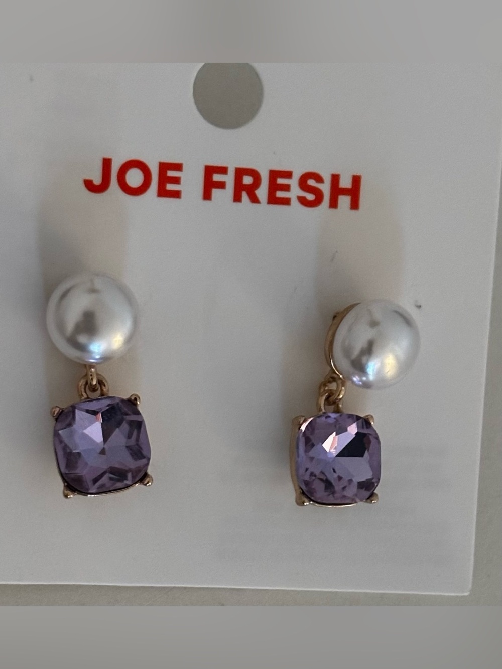 3for $15😍 Joe Fresh Lavender Crystal and Pearl Drop Earrings